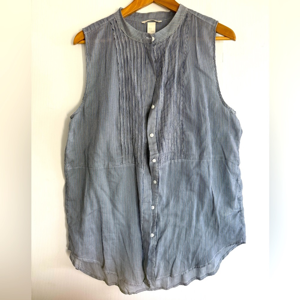 H&M Navy and White Striped Shirt